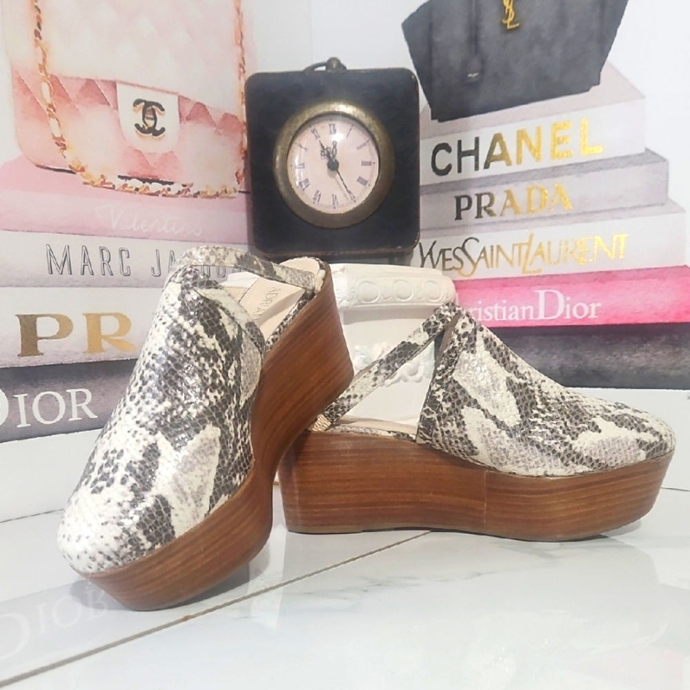 Adrian Allen Leather Platform Mule Clogs